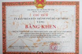 Nhận bằng khen UBND TP HCM