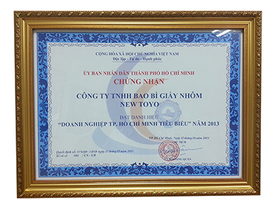 HOCHIMINH CITY OUTSTANDING CORPORATE AWARD 2013