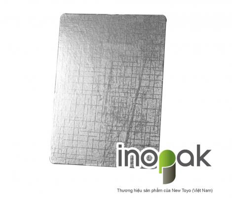 Khay chữ nhật Mpet bạc cán vân - 17x23.8cm