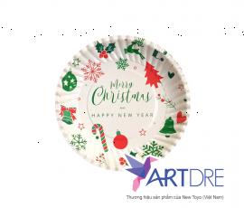 ROUND SHAPE PAPER PLATE 16CM CHRISTMAS