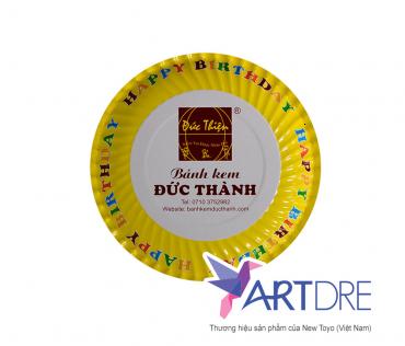 Round shape paper plate logo Duc Thanh 16cm