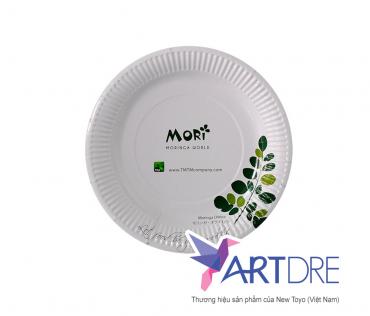 Round shape paper plate logo Mori 17cm