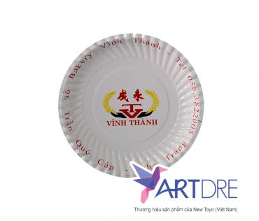 Round shape paper plate logo Vinh Thanh 16cm