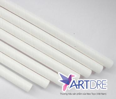 Disposable white paper straw